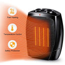 Space Heater - 1500W Portable Heater with Adjustable Thermostat, Hot & Cool Fan Modes, Tip-Over & Overheat Protection, Heat Up Fast for Under Desk Floor Office Home, Small Size with Carry Handle by TRUSTECH