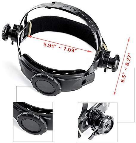 Solar Powered Welding Helmet Auto Darkening Professional Hood with Wide Lens Adjustable Shade Range 4/9-13 for Mig Tig Arc Weld Grinding Welder Mask