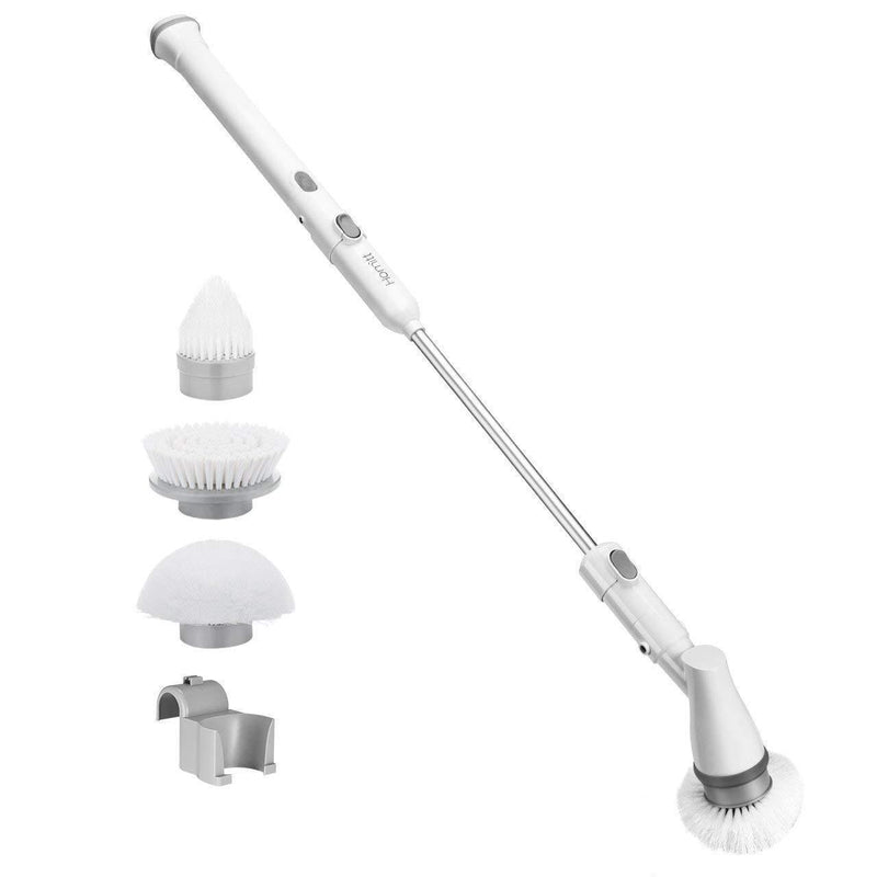 Homitt Electric Spin Scrubber, 360 Cordless Bathroom Scrubber with 3 Replaceable Cleaning Shower Scrubber Brush Heads