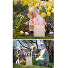 5 Pack Easter Bunny Bags Easter Gift Bag Easter Bunny Ear Basket Jute Cotton Cloth Tote Bag for Eggs Hunting