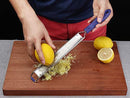 Zester Grater - Parmesan Cheese, Lemon, Chocolate, Ginger, Garlic, Nutmeg, Vegetables, Fruits - Soft Touch Handle - Dishwasher Safe, Sapphire