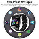 DZ09 Bluetooth Smart Watch - WJPILIS Smart Wrist Watch Smartwatch Phone Fitness Tracker with SIM Card Slot Camera Pedometer Compatible iOS iPhone Android Samsung Phones for Men Women Kids (Black)