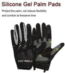 day wolf New Full Finger Workout Gloves Gym Exercise Half Finger Fitness Gloves Heavy Weight Lifting Leather Palm Protection Strong Grip Padded Quality Breathable Comfort Gloves