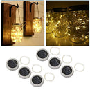 Solar Mason Jar Lid Lights, STYDDI 6 Pack 20 Led String Fairy Star Firefly Jar Lids Lights fit Regular Mouth Mason Jar best for Patio Yard Garden Party Wedding Christmas Decorative Lighting (Warm Whit