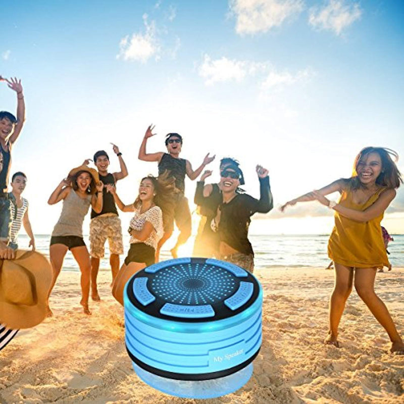 Bluetooth Shower Speakers, HAISSKY Portable Rugged Wireless Waterproof Speaker for iPhone iPad Samsung with FM Radio & Suction Cup, Build-in Mic, Hands-Free Speakerphone, Pairs to All Bluetooth Device