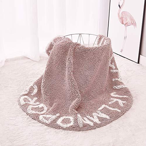 PAGISOFE Super Soft Cotton Luxury Plush Baby Crawling Rugs Kids Play Mat Educational ABC Alphabet Area Rugs Baby Shower Gift Kids Teepee Tent Game Play House Round 1.2 meters 47.24 inch Diameter(Pink)