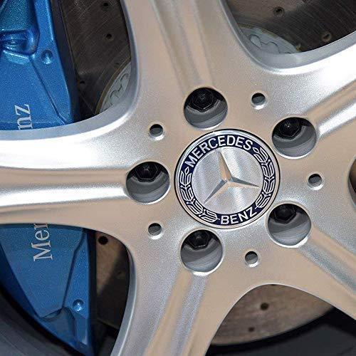 Gaocar Auto Parts 4Pack Mercedes Benz Wheel Center Hub Caps Emblem,75mm Rim Dark Blue hubcaps for Benz C ML CLS S GL SL E CLK CL GL Center Cap Badge (Dark Blue)