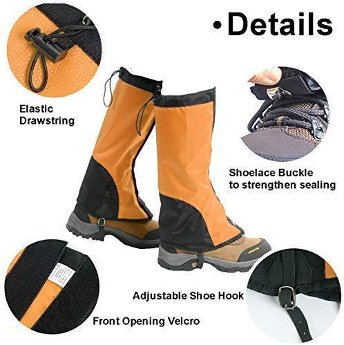 Deacroy Waterproof Leg Gaiters for Hiking,Anti-Tear Snow Boot Gaiters for Outdoor Mountaineering Hunting Fishing Backpacking