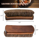 TAKAVU 6.7" Horsehair Shoe Shine Brush - 100% Soft Genuine Horse Hair Bristles - Unique Concave Design Wood Handle - Comfortable Grip, Anti Slip - for Boots, Shoes & Other Leather Care (