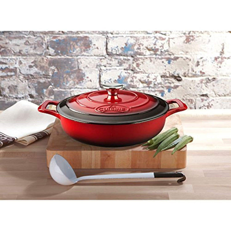 La Cuisine PRO Saute 3.75 Qt Enameled Cast Iron Covered Dutch Oven, Red