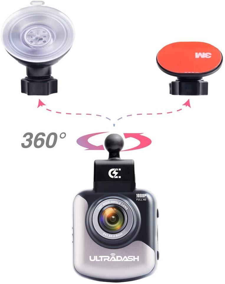 UltraDash Dash Cam, Full HD 1080P@30fps, Magnetic Charging Mount, HDR High-end Night Image Sensor, 6 Layers Glass F1.8 140 Degree Wide Angle Lens, G-Sensor, 2 Inch LCD, Super Capacitor, Loop Recording