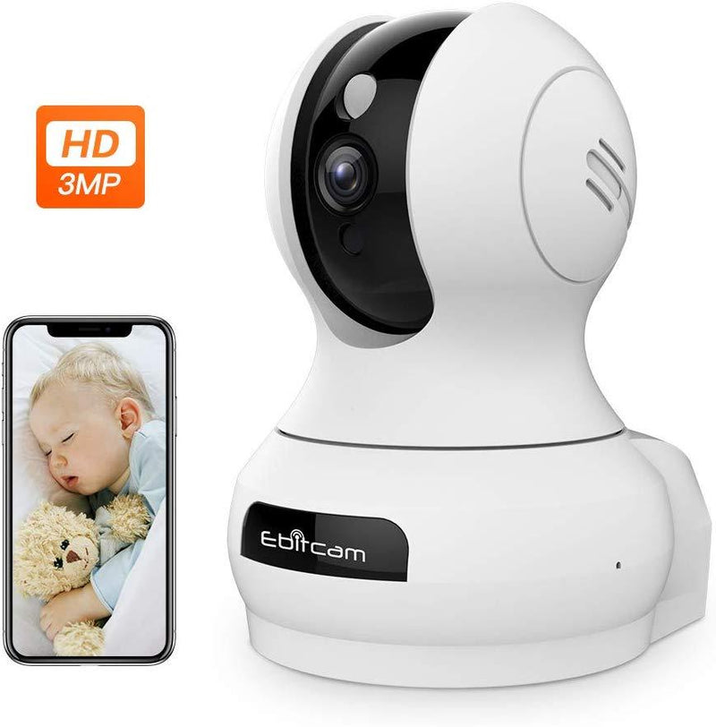 WiFi Monitor-Ebitcam 1080P HD Home Surveillance IP Camera with Pan/Tilt/Zoom,Night Vision Motion Detection 2-Way Audio -for Home Safety Baby Pet Cam, Cloud Storage, Compatible with Alexa
