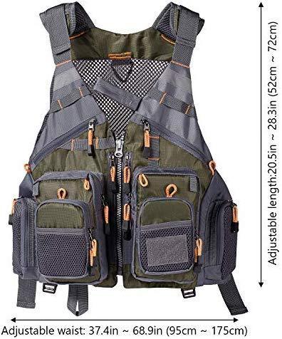 Bassdash Strap Fishing Vest Adjustable for Men and Women, for Fly Bass Fishing and Outdoor Activities