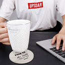 Coasters for Drinks | Absorbent Drink Coaster (6-Piece Set with Holder) | Housewarming Hostess Gifts, Man Cave House Warming Presents Decor, Wedding Registry, Living Room Decorations, Cool Gift Ideas