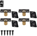 JQK Closet Door Ball Catch Hardware, Stainless Steel Catch Adjustable with Strike Plate, Black Finish 2 Pack, HBC100-BK-P2