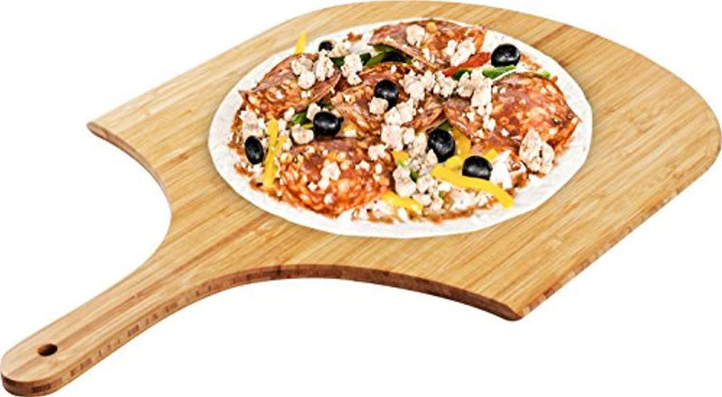 Utopia Kitchen Bamboo Wood Pizza Peel - Paddle for Homemade Pizza and Bread Baking - Great for Cheese Board, Platter, Pizza Swooping, Wide Handle