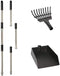 Niubya Poop Scooper for Dogs, Tray and Rake Set with Adjustable Long Handle Metal for Pet Waste Removal, 2 Pack, Black