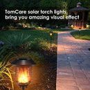 TomCare Solar Lights Solar Torches Lights Waterproof Flickering Flames Torches Lights Outdoor Solar Powered Path Lights Dancing Flame Lighting Dusk to Dawn Auto On/Off for Garden Patio Yard(2)