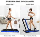 OppsDecor Under Desk Treadmill 2in1 Walking Running Machine Electric Treadmill Folding Pad Treadmill with Remote Control and Bluetooth Speaker for Home & Office Workout Indoor Exercise Machine