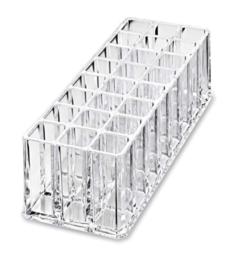 byAlegory Acrylic Makeup Beauty Brush Organizer | 24 Space Cosmetic Storage (CLEAR)