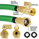 MoonLa 50ft Garden Hose, Expandable Water Hose with 3/4" Solid Brass Fittings, Extra Strength Fabric - Flexible Expanding Hose with Free Storage Sack