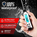 Kizen IP109 Waterproof Meat Thermometer with Long Probe Digital Instant Read Food Thermometer