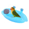 QBLEEV Bird Baths Tub with MirrorFor Cage, Parrot Birdbath Shower Accessories, Bird Cage Hanging Bath Bathing Box for Small Birds Parrots