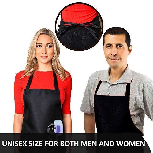 CHEFLUX [12pk] Premium Professional Red Restaurant Aprons with 2 Large Pockets [Bulk] Chef Cooking Bib Apron for Kitchen Waitress [Unisex] Men Women [53 g Lightweight] BBQ Painting Stylist Artist