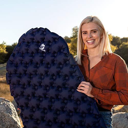 Camping Sleeping Pad - Ultralight Air Camping Mat - Best Inflatable Sleeping Pads for Camping, Backpacking, Hiking Camping Mattress - Lightweight Sleeping Mat - Compact, Durable Camping Pad Bed