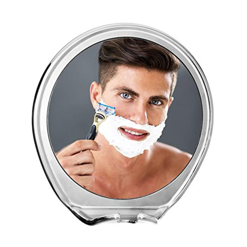 JiBen Fogless Shower Mirror with Power Locking Suction, Built-in Razor Hook and 360 Degree Rotating Adjustable Arm, Personal Fog Free Bathroom Shaving Mirror (Chrome)