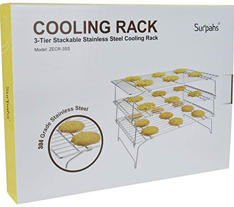 Surpahs 304 Grade Stainless Steel 3-Tier Stackable Cooling Rack Set