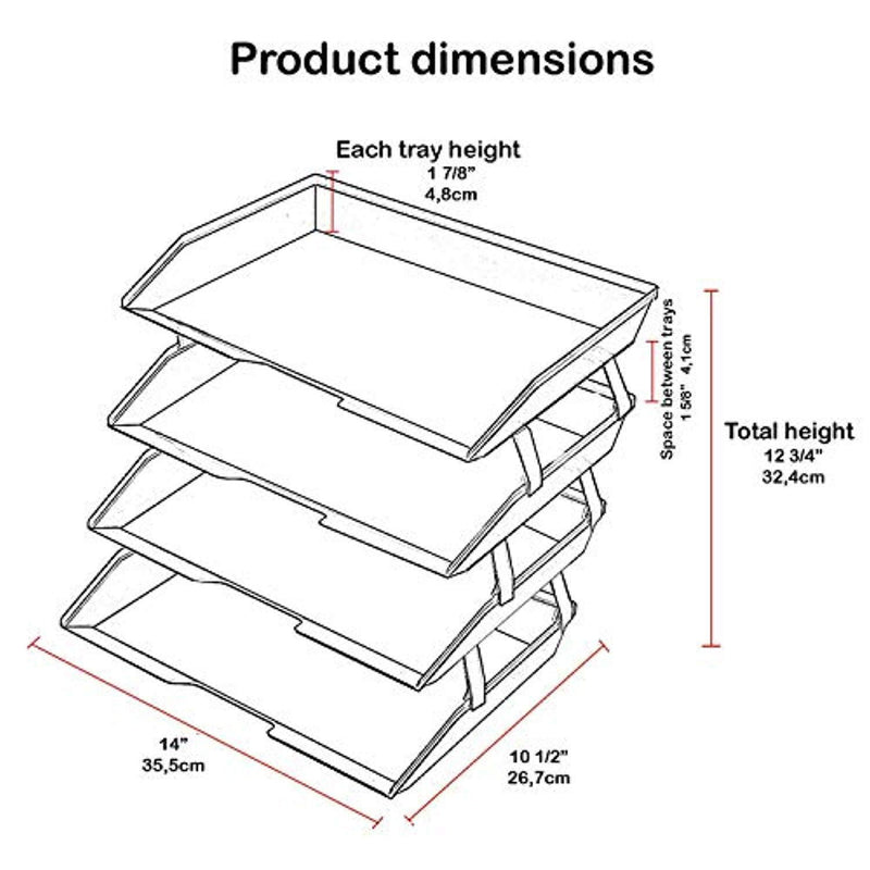 Acrimet Facility Letter Tray 4 Tiers (Clear Crystal Color)