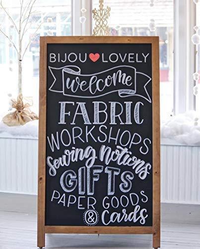 VersaChalk A Frame Sidewalk Chalkboard Sign with Rustic Wood Frame and Non Porous Magnetic Blackboard Surface Compatible - 24 x 42 Inches
