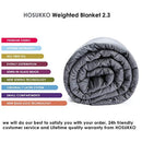 HOSUKKO Weighted Blanket Adult 60''x80'', 20lbs for 170-230lb Individual, Queen Sized Bed Weighted 2.0 Heavy Blanket 100% New Cotton with Glass Beads Grey for Adults, Youths