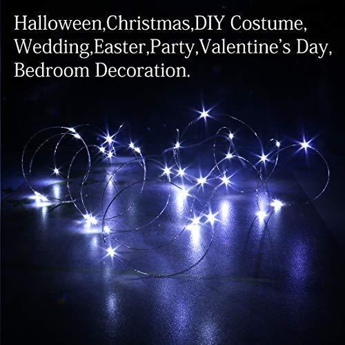 Lhomeled 2 Pack Led Fairy Lights Fairy String Lights Battery Operated Waterproof 8 Modes 50 LED 16.5ft String Lights Copper Wire Firefly Lights Remote Control Timer Halloween Christmas Lights Red