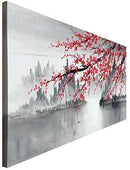 Large Traditional Chinese Painting Hand Painted Plum Blossom Canvas Wall Art Modern Black and White Landscape Oil Painting for Living Room