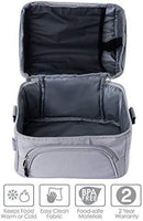 Bentgo Lunch Bag (Gray) - Insulated Lunch Tote for Work and School with Top and Main Compartments, 2-Way Zipper, Adjustable Strap, and Front Pocket - Fits All Bentgo Lunch Boxes and Other Containers