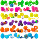 48PCS Filled Easter Eggs Set, Prefilled Plastic Surprise Eggs with Variety of Popular Toys Inside, Novelty Toy Assortment, Great for Easter Eggs Hunt, Party Game Prizes