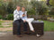 Keter Westwood Plastic Deck Storage Container Box Outdoor Patio Garden Furniture 150 Gal, Brown