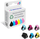 HOTCOLOR Remanufactured Ink Cartridge Replacement for HP 02 Work for HP PhotoSmart D7260 D7460 D7255 D7263 D7268 D7155 Printer (Black, Cyan, Magenta, Yellow, Light Cyan, Light Magenta, 12-Pack)