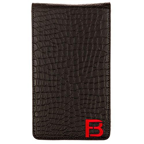 Fuzzy Bunkers Quality Leather Golf Scorecard Holder - Yardage Book Cover Plus Free Golf Pencil and Downloadable PDF Stat Tracker Sheet