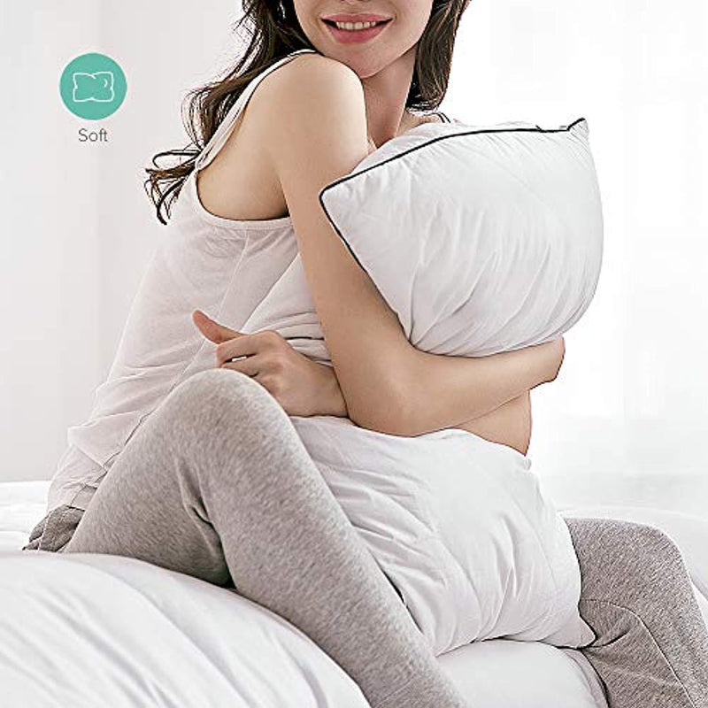 Sable Pillows for Sleeping, Registered FDA Goose Down Alternative Bed Pillow 2 Pack, Super Soft Plush Fiber Fill, Adjustable Loft, Relief Neck Pain, Side Sleeper, Hypoallergenic, Queen Size