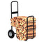 go2buy Indoor/Outdoor Firewood Log Carrier Fireplace Wood Rack Dolly Rolling Fire Storage Cart, 27.95 x 19.29 x 42.91'' (LxWxH), Black