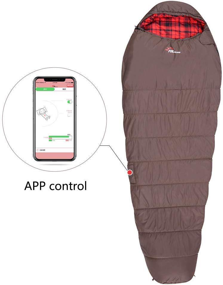 FIRSERMO Electric Heated Sleeping Bag Lightweight Portable Waterproof Comfort Mummy Bags, Perfect for Adults Camping/Hiking