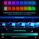 LED Light Cube LOFTEK : 4-inch RGB 16 Colors Cool Cube Lights with Remote Control, MCU Tesseract Mood Lamp, IP65 Waterproof and USB Charging Beside Desk Lamp,Perfect for Kids Nursery and Toys