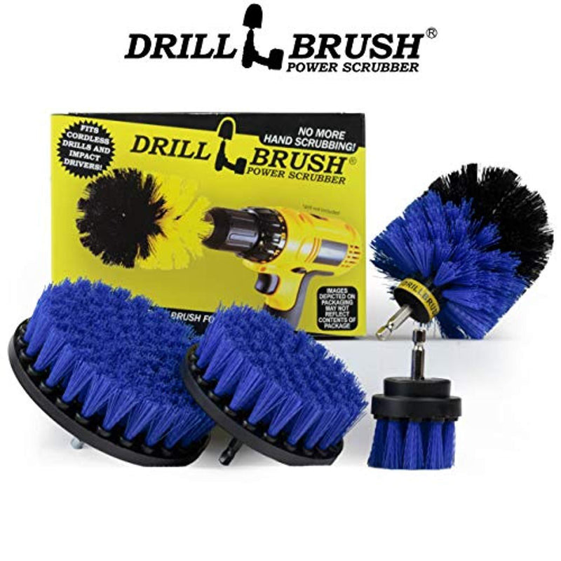 Drillbrush Swimming Pool Accessories - Drill Brush Power Scrubber Kit - Pool Brush for Vinyl Liners - Hot Tubs and Spas Jacuzzi - Pool Cover Brush Heads - Hot Tub Power Scrub Brushes - Walls and Deck