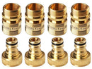 GORILLA EASY CONNECT Garden Hose Quick Connect Fittings. ¾ Inch GHT Solid Brass. 4 Sets of Male & Female Connectors.