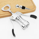 FOHO Wine Opener, Multifunctional Wing Corkscrew Wine Bottle Opener for all Cork Stoppered and Beer Cap Bottles, Luxury Waiter Corkscrew with Stopper Set for Wine Enthusiast, Waiters - Black