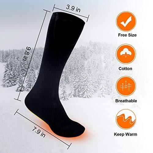 XBUTY Heated Socks for Women Men, Rechargeable Electric Socks Battery Heated Socks, Cold Weather Thermal Socks Sports Outdoor Camping Hiking Warm Winter Socks