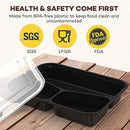 Meal Prep Food Containers 32 oz (20 Pack), Sable 3 Compartment Bento Lunch Boxes, Reusable Organization Cases, BPA Free (FDA, SGS & LFGB Certified, Heat and Cold Resistant, Stackable for Storage)